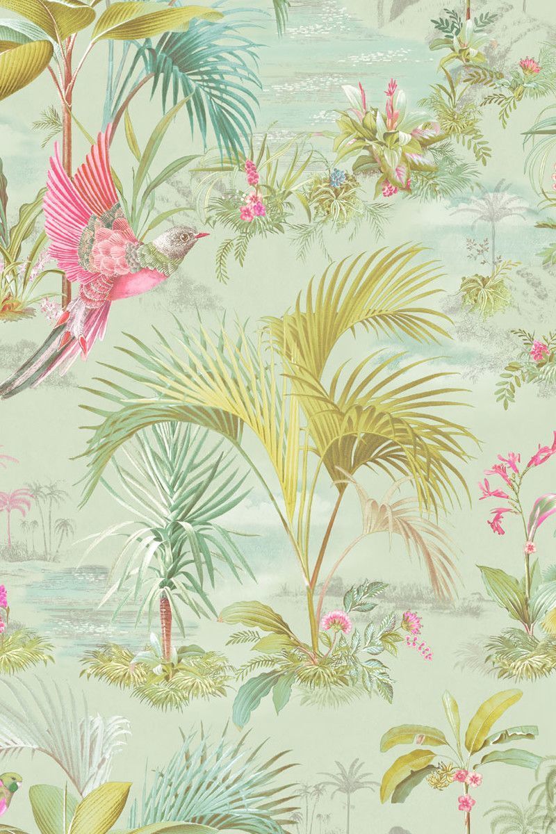 Pip Studio Palm Scene Yeşil Duvar Kağıdı
