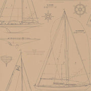 Boat Vintage Kese Kağıdı Saman Renk Duvar Kağıdı