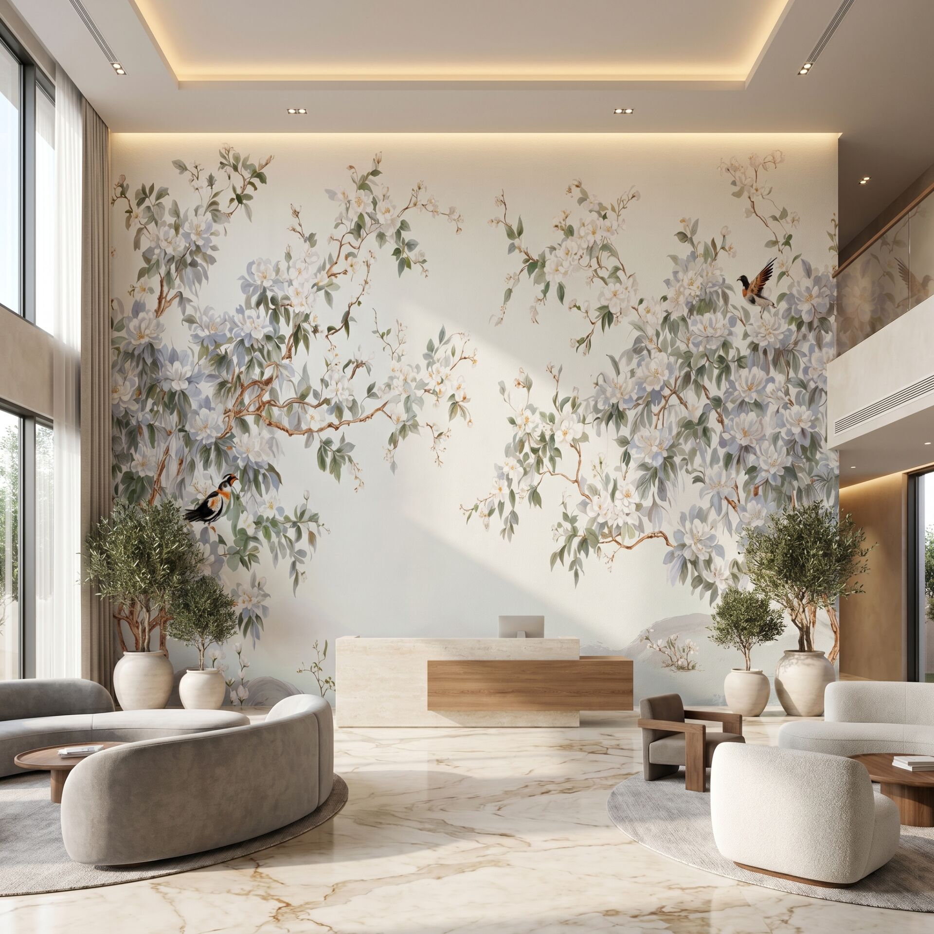 Soft Sakura Bahçesi Duvar Kağıdı