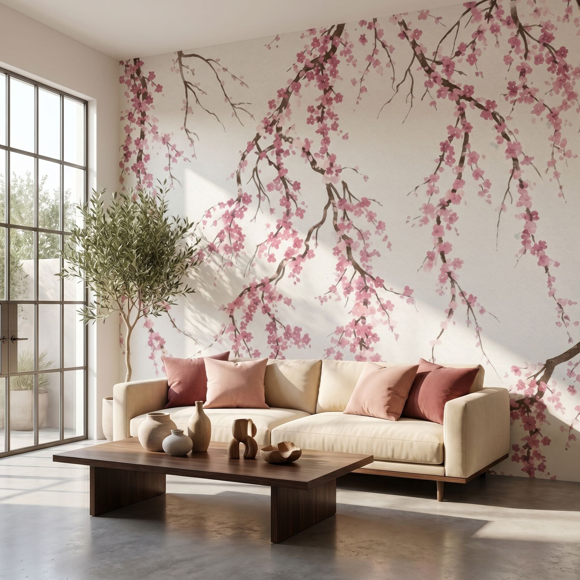 Pembe Sakura Çiçekleri Duvar Kağıdı
