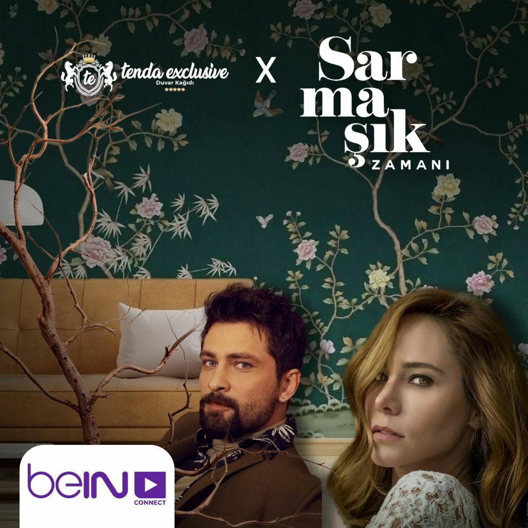 SARMAŞIK ZAMANI  Dizi Genç Odası Turuncu Lacivert Geometrik Kapılar Duvar Kağıdı