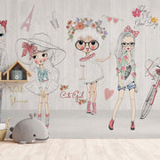 Cartoon Girls Çizim Kızlar Duvar Kağıdı