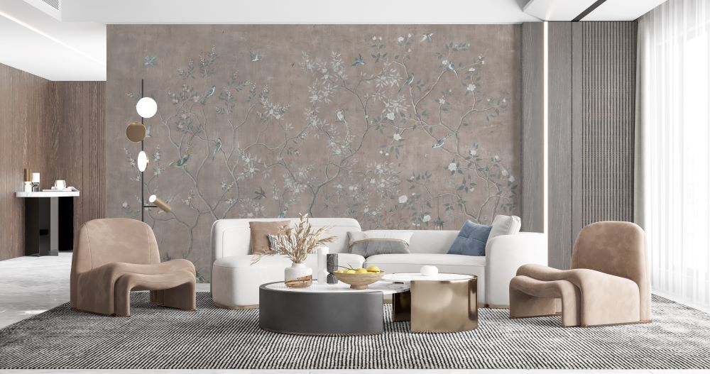 Chinoiserie Zarafeti Tasarım Duvar Kağıdı
