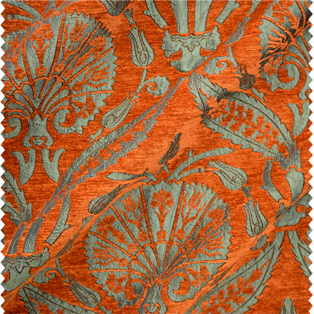 Osmanlı Lalesi Desenli Döşemelik Kumaş