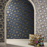 Versace 5 Medusa Head Lacivert Duvar Kağıdı