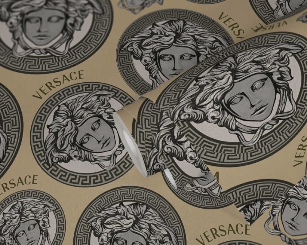 Versace 5 Medusa Head Lacivert Duvar Kağıdı