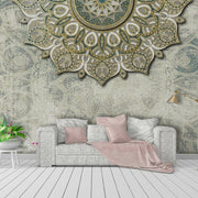 Boyutlu Yarım Mandala Desen Duvar Kağıdı