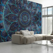 Blue İstanbul Mandala Desen Duvar Kağıdı
