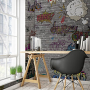 Taş Duvar ve Grafiti Yazıları Genç Odası Duvar Kağıdımız