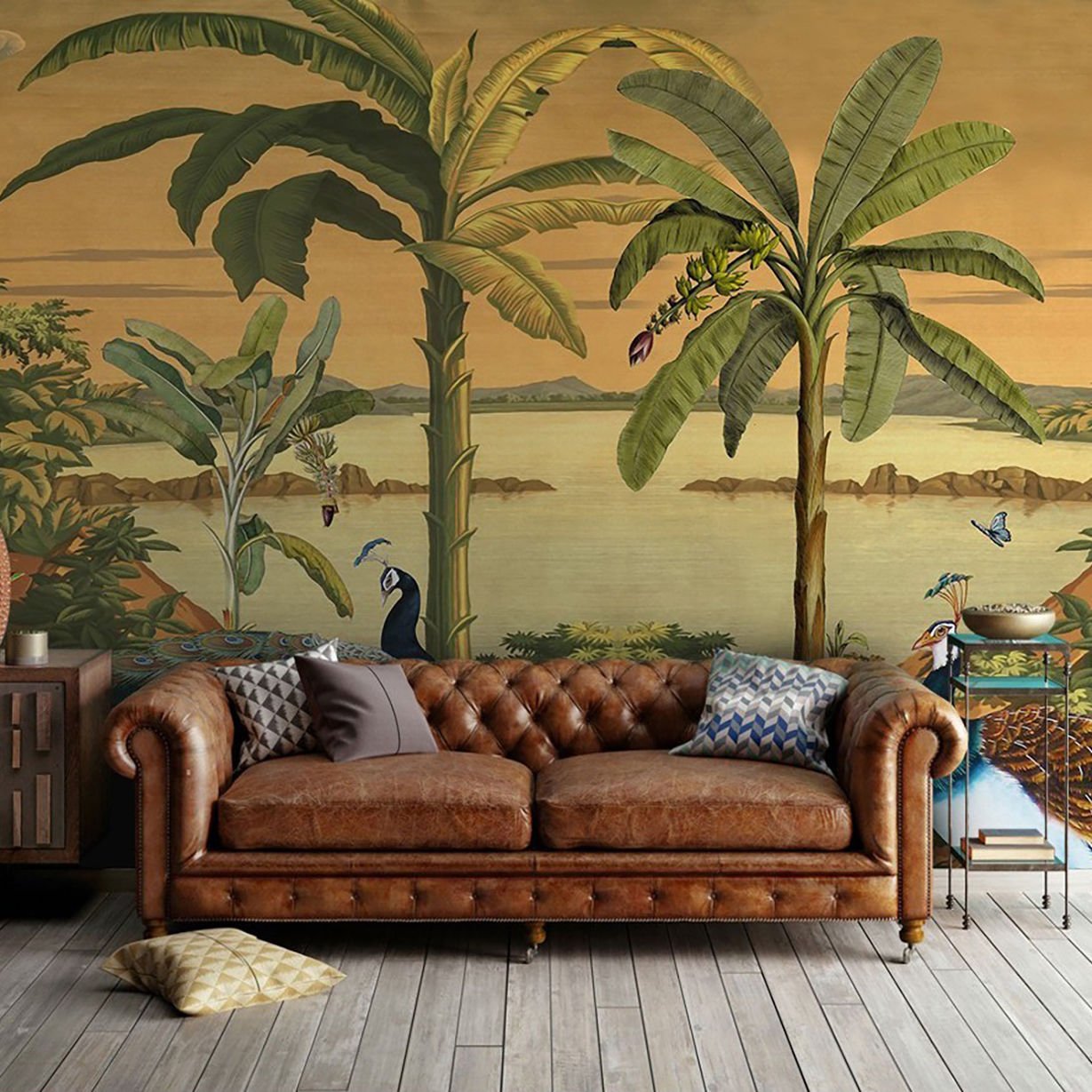 Yeşil Koyu Tropical Duvar Kağıdı