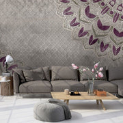 Purple Berlin Mandala Desen Duvar Kağıdı