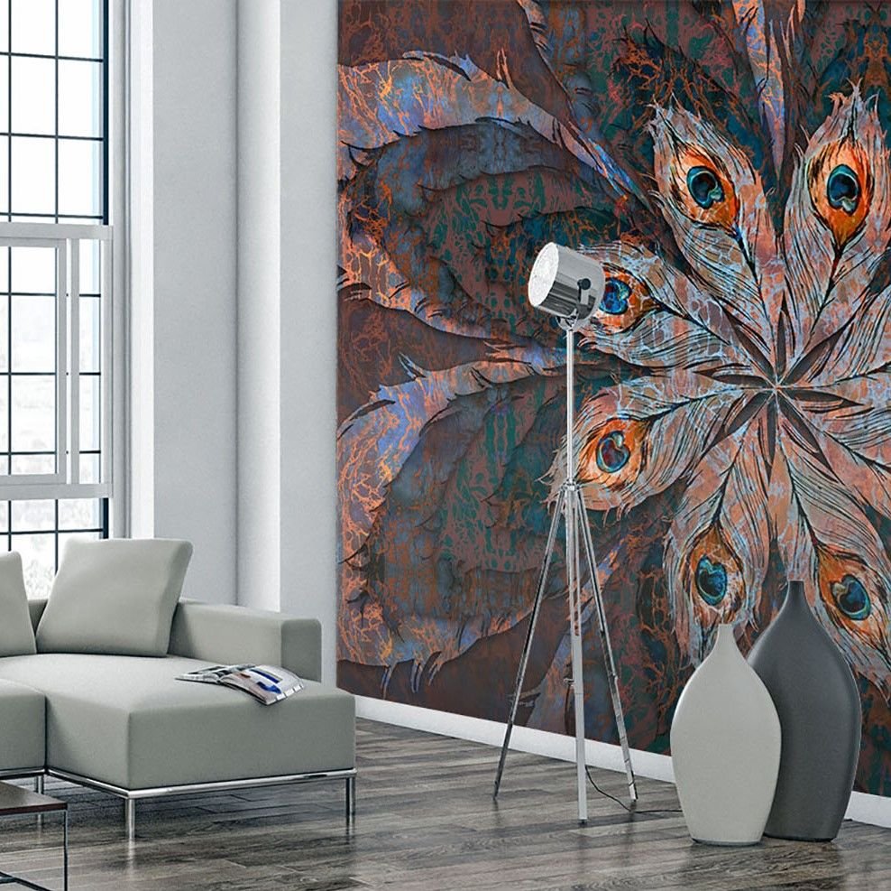 Pink Peackok Star Mandala Duvar Kağıdı