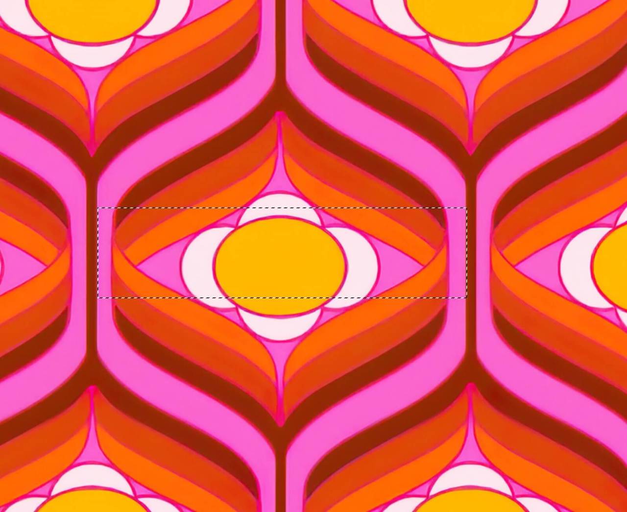 Geometrik Desen İçinde Papatyalar Duvar Kağıdı