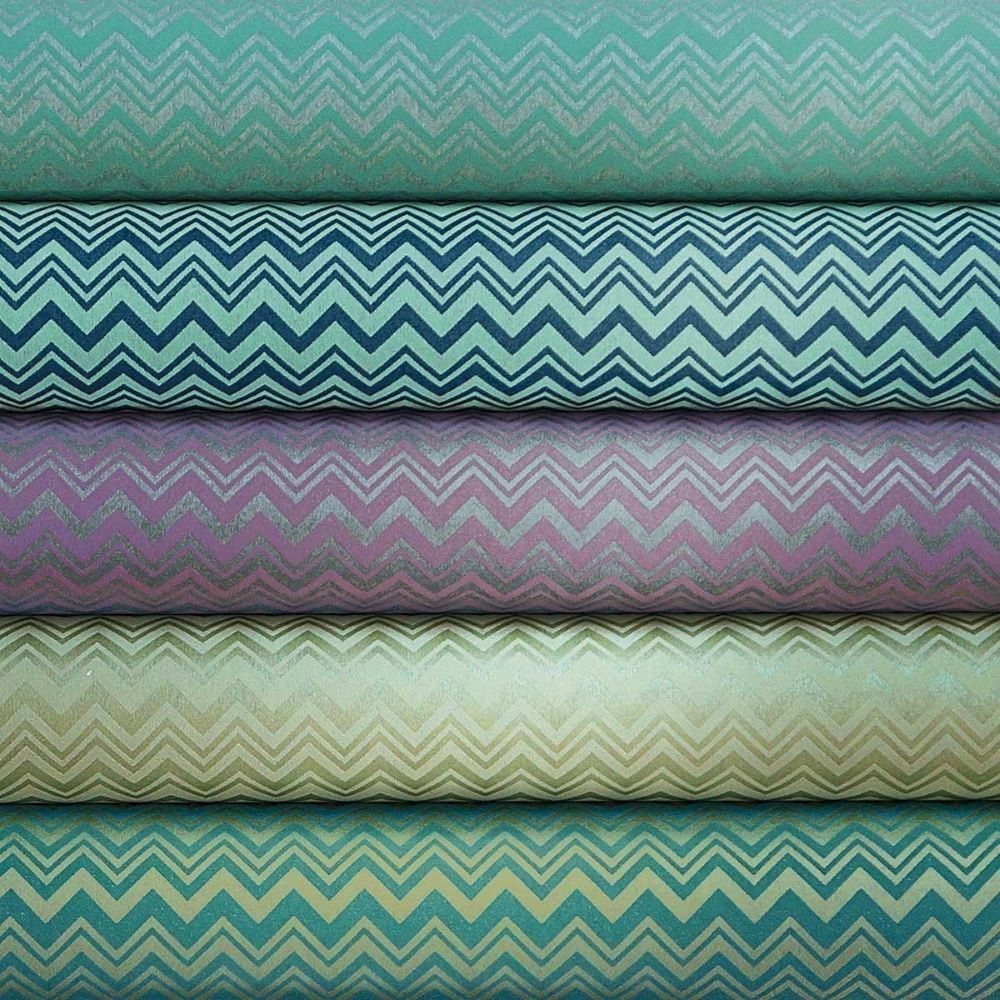 Missoni Home Dokulu Zigzag Model Yaldız Detaylı Duvar Kağıdı