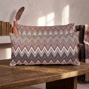 Zigzag Desenli Mürdüm Tonları Yastık Bel Yastığı