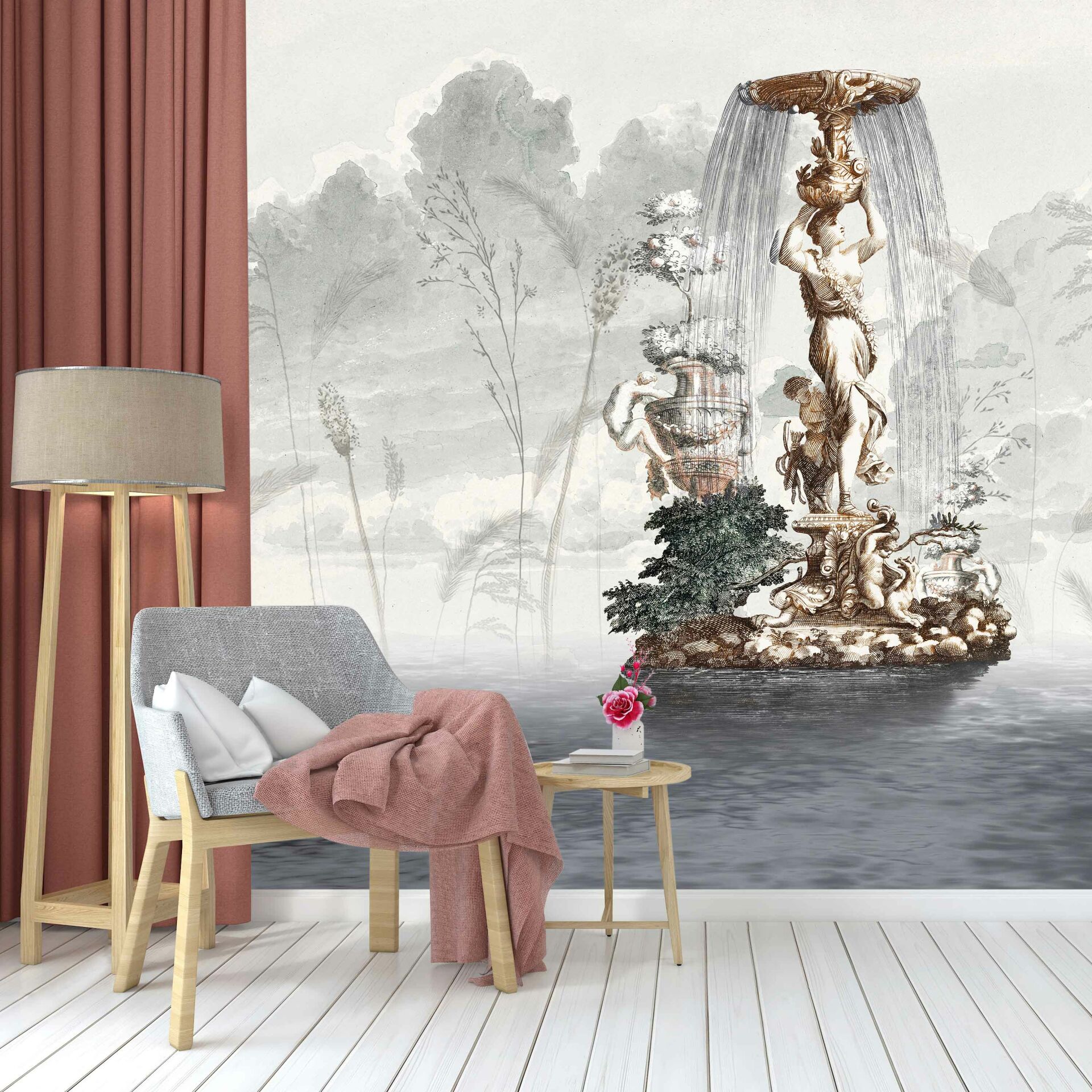 Eski Zamanlar Kadın Ve Çocuk Tarihi Çeşme Duvar Kağıdı