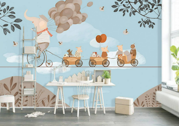 Mini Hayvanlar Balloon Travel Duvar Kağıdı