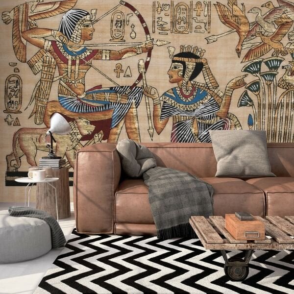 Papyrus Mısır Desen Duvar Kağıdı