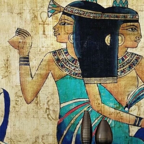 Papyrus Parchment Mısır Desen Duvar Kağıdı