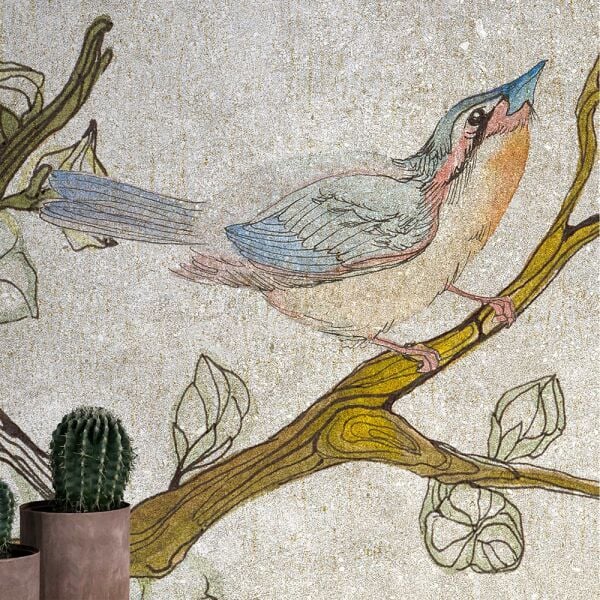 Bambu Ağacında Minik Serçe Kuş Duvar Kağıdı