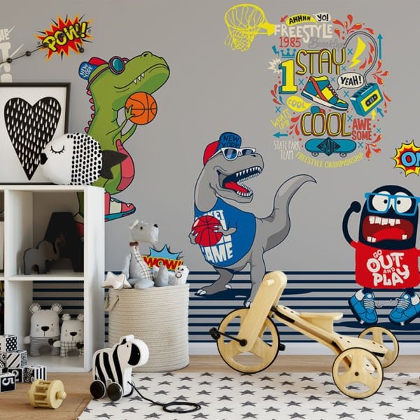 Dinosaur Graffiti Çocuk Duvar Kağıdı