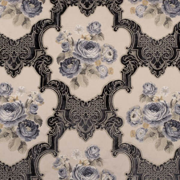 Saten Üzerine Nakışlı Aplike Döşemelik Perdelik Kumaş