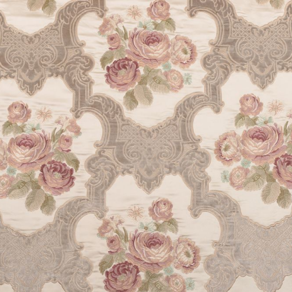 Saten Üzerine Nakışlı Aplike Döşemelik Perdelik Kumaş