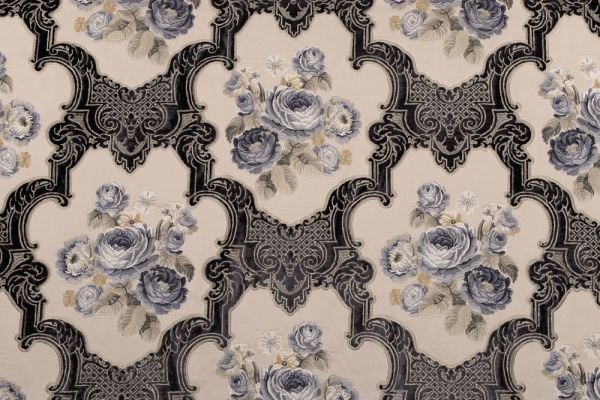 Saten Üzerine Nakışlı Aplike Döşemelik Perdelik Kumaş