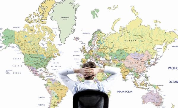 Kıtalar Dünya Haritası Duvar Kağıdı