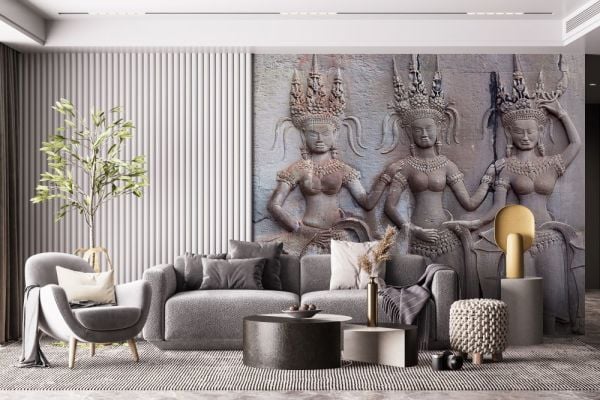 Tarihi Eser Rölyef Efektli Duvar Kağıdı