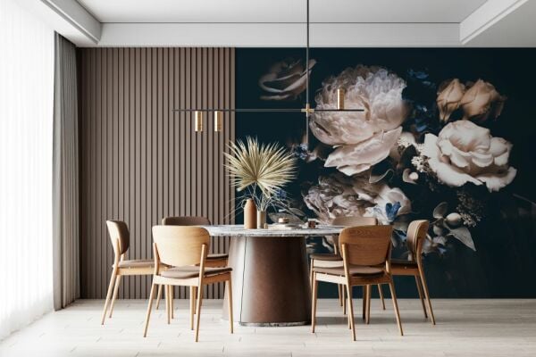 Siyah Zeminde Exclusive Güller Duvar Kağıdı