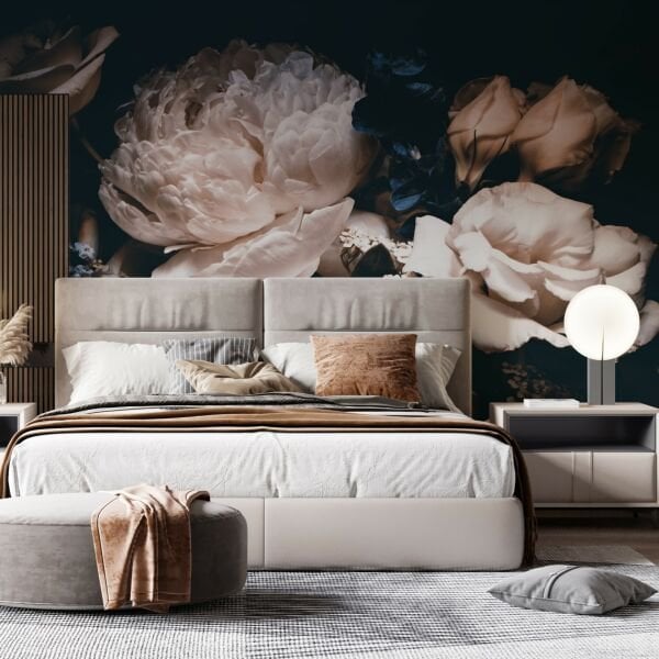 Siyah Zeminde Exclusive Güller Duvar Kağıdı