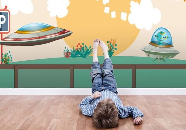 Space Ufolar Uzay Gemileri Duvar Kağıdı