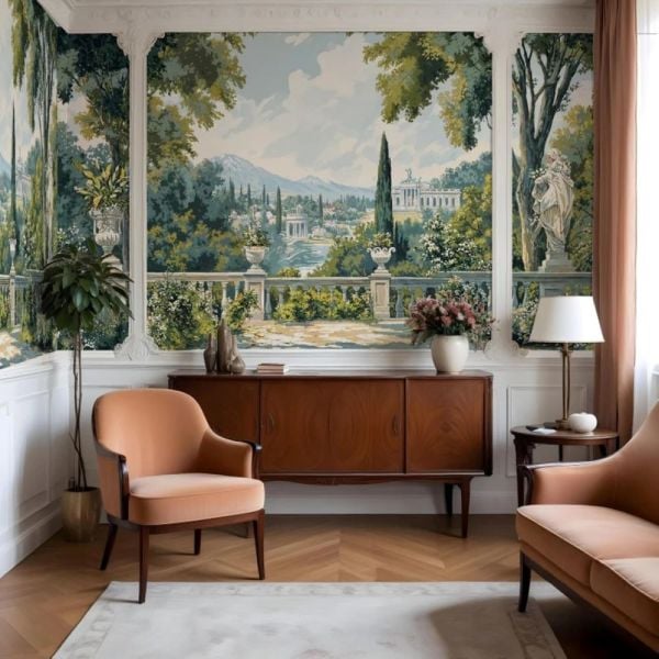 Eski Zamanlar Korkuluklar Ağaçlar Duvar Kağıdı