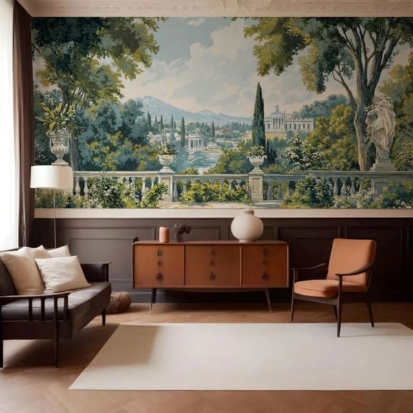 Eski Zamanlar Korkuluklar Ağaçlar Duvar Kağıdı