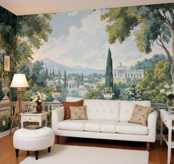 Eski Zamanlar Korkuluklar Ağaçlar Duvar Kağıdı