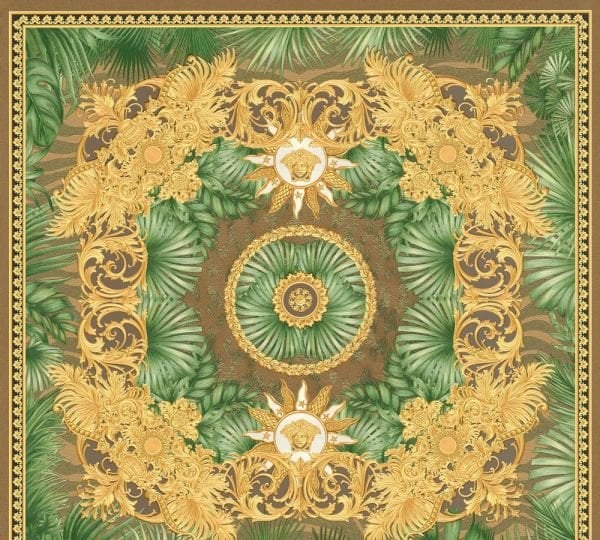 Versace 5 Koleksiyonu Karo Yeşil Desen Duvar Kağıdı