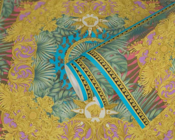 Versace 5 Koleksiyonu Barok Madalyon Gold Desen Duvar Kağıdı