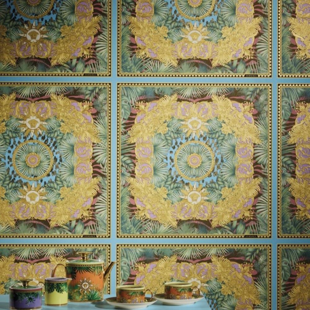 Versace 5 Koleksiyonu Barok Madalyon Gold Desen Duvar Kağıdı