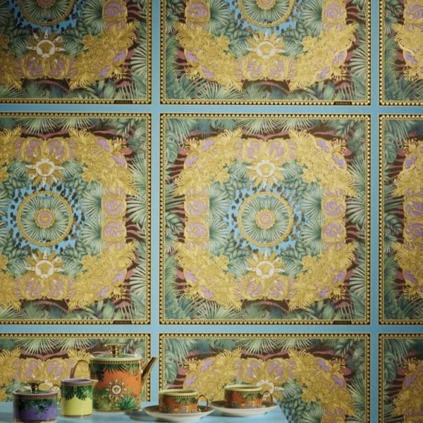 Versace 5 Koleksiyonu Barok Madalyon Gold Desen Duvar Kağıdı