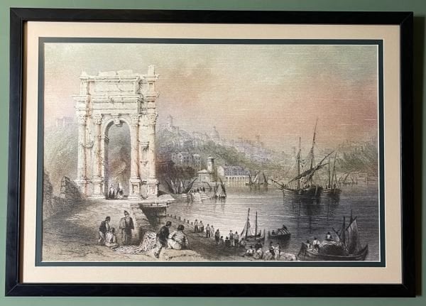 Siyah Bej Paspartu Detaylı Kumaş Tablo