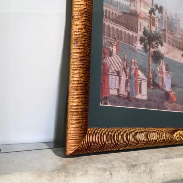 Osmanlı Tarihi Cami Ve İnsanlar Gold Çerçeveli Tablo