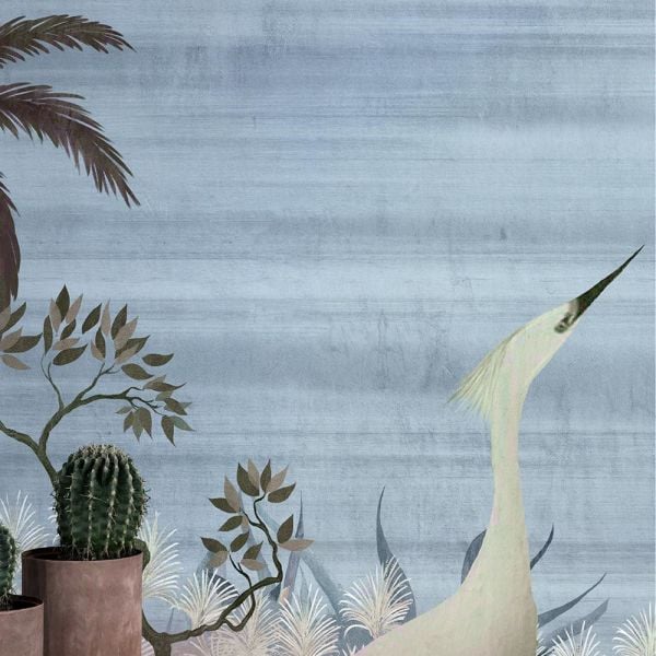 Mavi Ve Bordo Gök Nehir Birleşmesi Ağaçlar Duvar Kağıdı