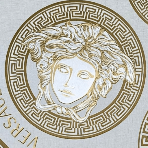 Versace 5 Medusa Head Krem & Gold Duvar Kağıdı
