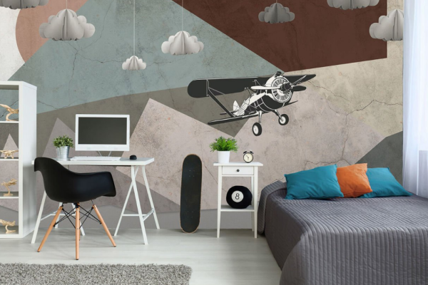 Air Craft Geometrik Dağlar Duvar Kağıdı