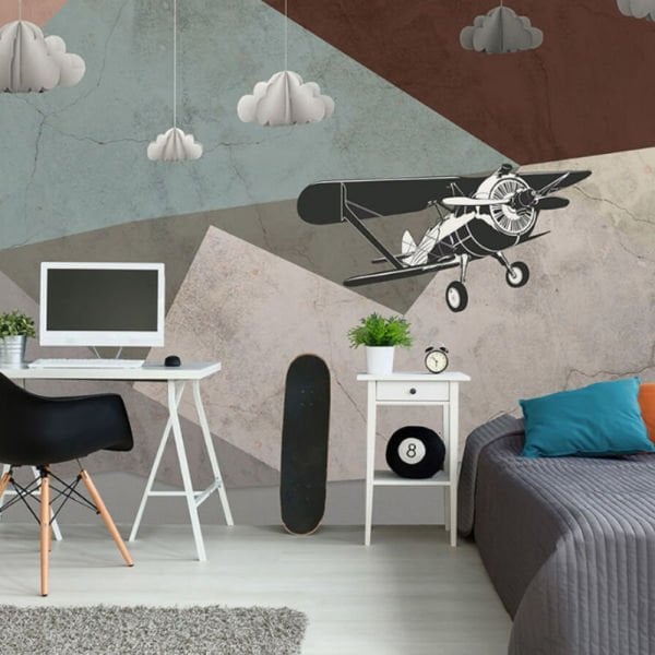 Air Craft Geometrik Dağlar Duvar Kağıdı