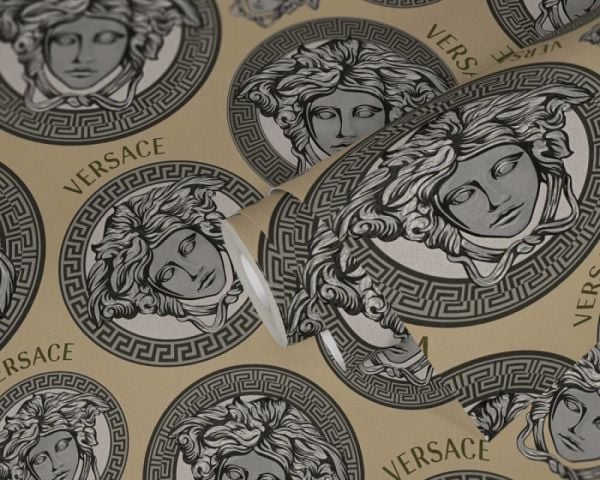 Versace 5 Medusa Head Lacivert Duvar Kağıdı