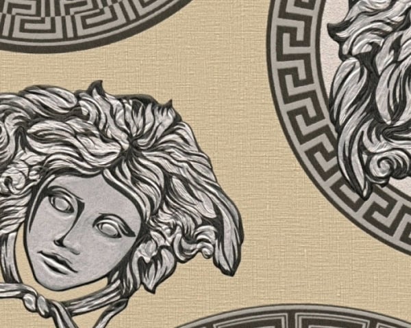 Versace 5 Medusa Head Lacivert Duvar Kağıdı
