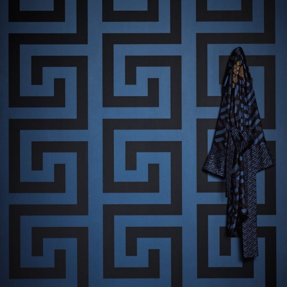 Versace Greek Key Lacivert Duvar Kağıdı