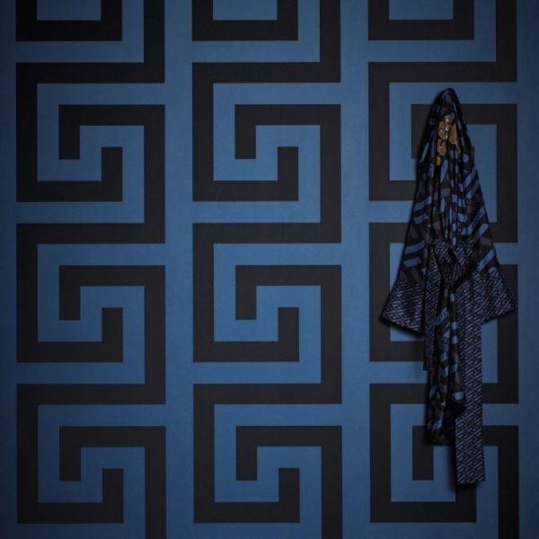 Versace Greek Key Lacivert Duvar Kağıdı